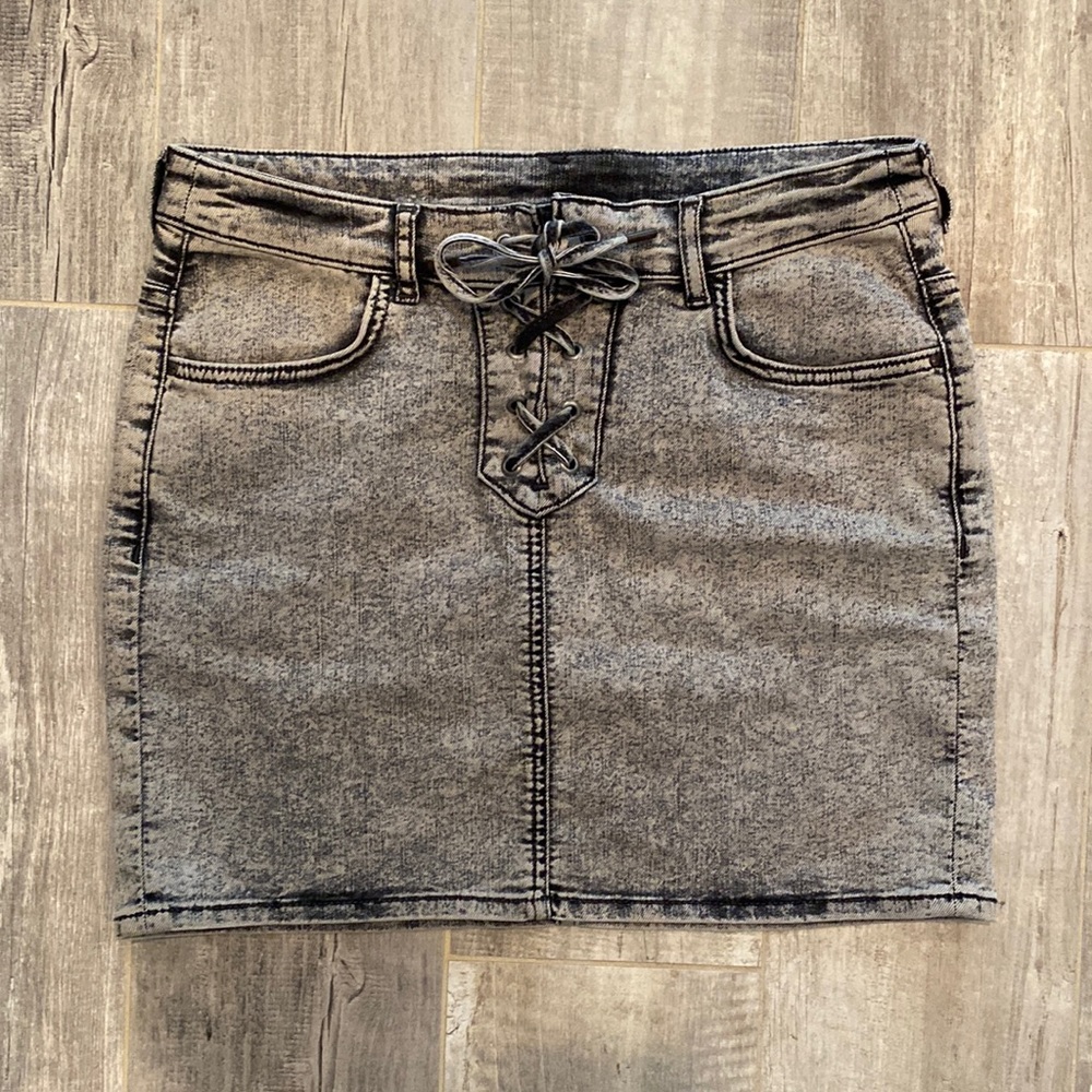 H&M y2k inspired denim skirt with front tie size 12